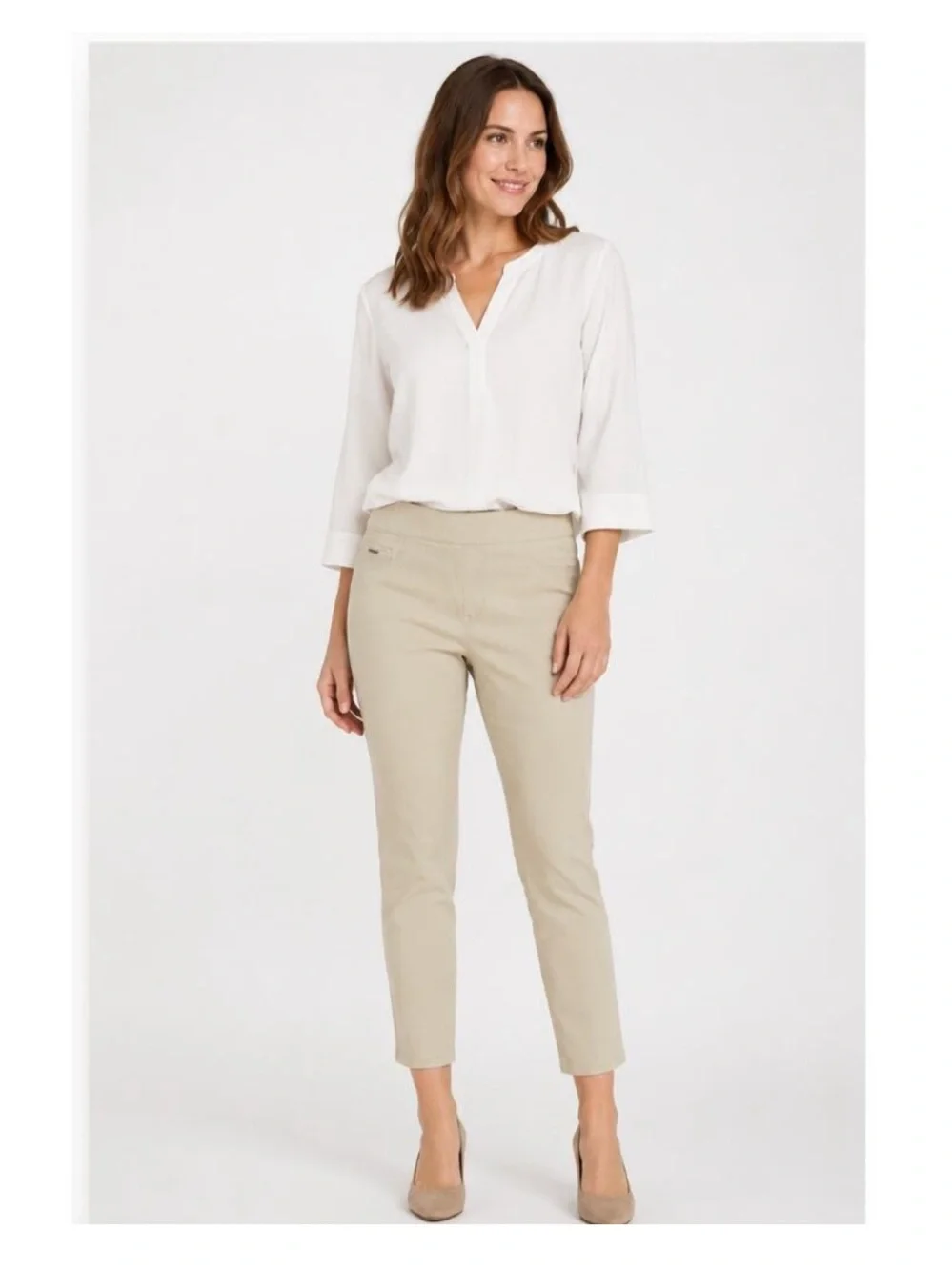 Nine West Heidi Pull On Cropped Cotton Pant - Size 6